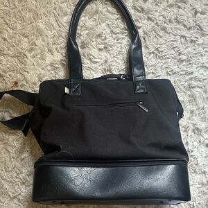 BEIS Black Travel Bag with Leather Accents